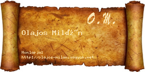 Olajos Milán névjegykártya
