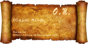 Olajos Milán névjegykártya